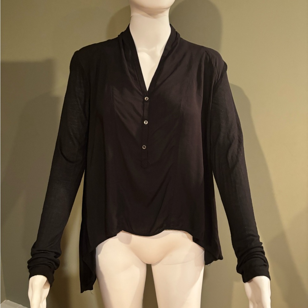 Philosophy Black Shirt with button detail
